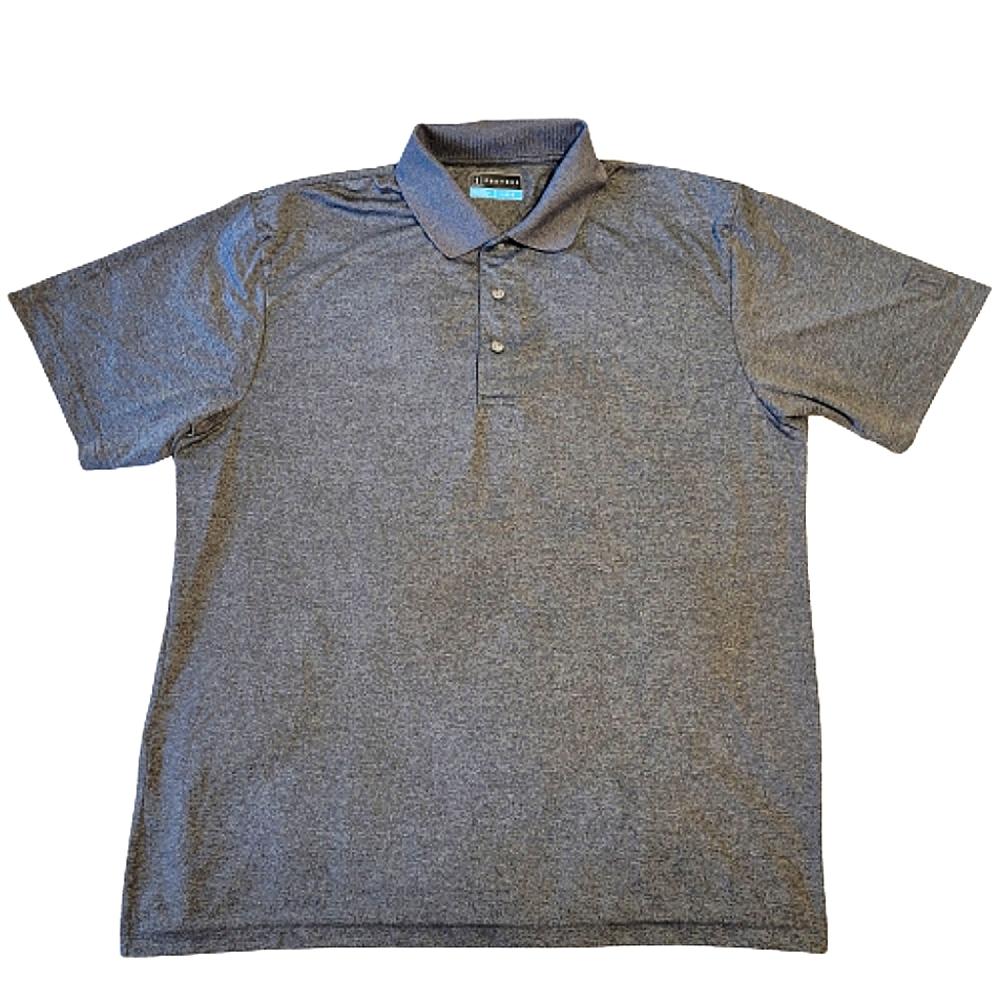 PGA Tour golf men's grey short-sleeved polo shirt size large